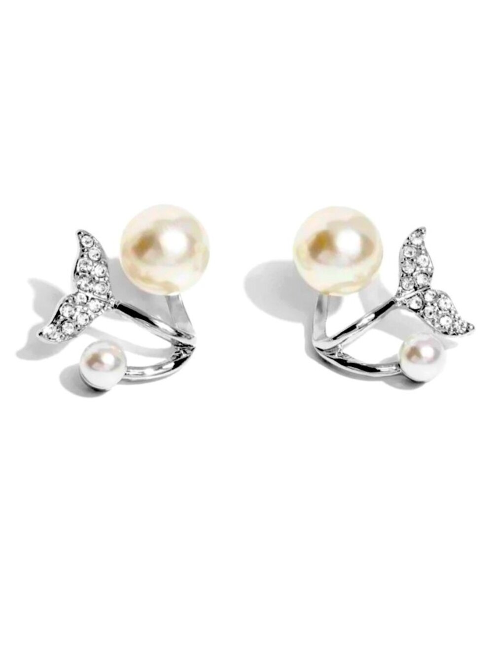 🧜🏻‍♀️⚪️🧜🏼‍♂️MY MERMAID❗️PAPARAZZI “MODULAR MERMAID” WHITE POST EARRINGS❗️